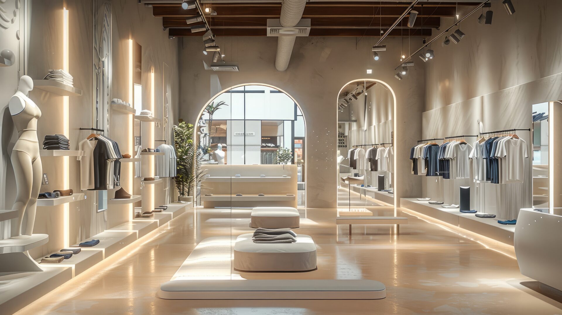A luxury yoga and athletic wear retail store. 